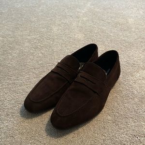 Brown suede men’s loafers